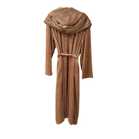 Nordstrom Velour Hooded Robe - Brown Brownie - Size Large - Picture 4 of 5